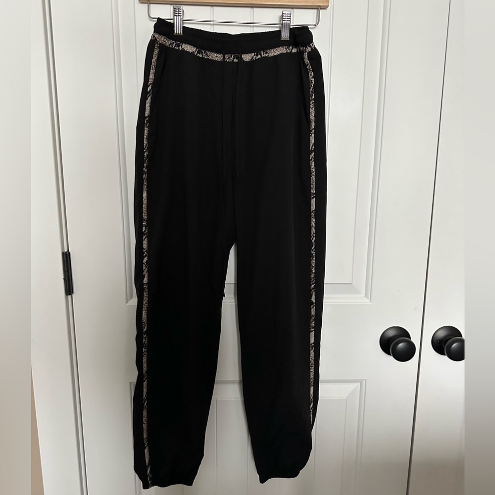 Allison Joy, Black Jogger Pants with Snakeskin Detail